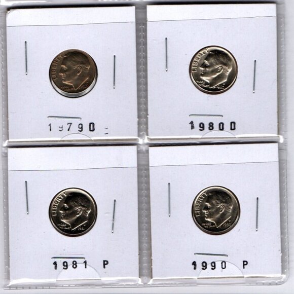 Lot of 12 Roosevelt Dimes... Uncirculated... In Protective Holders - Picture 2 of 7